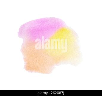 Abstract colorful hand drawn watercolor on white background. Stock Photo