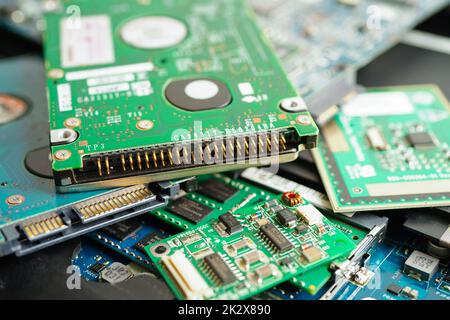 Repairing and upgrade circuit mainboard of notebook, electronic, computer hardware and technology concept. Stock Photo