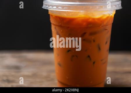 Fresh ice tea in plastic cup Stock Photo - Alamy