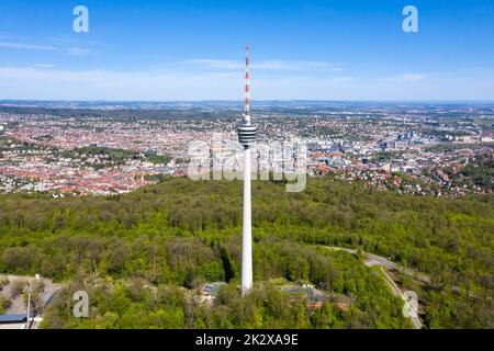 Stuttgart tv tower skyline aerial view town architecture travel in Germany Stock Photo