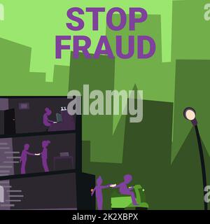 Inspiration showing sign Stop Fraud. Internet Concept campaign advices showing to watch out thier money transactions Office Building With Skyscrapers Drawing Showing City Skyline. Stock Photo