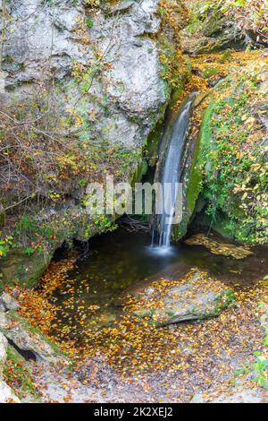 Hajsky waterfall, Slovak Paradise, Slovakia Stock Photo