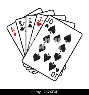 Casino element playing cards on white background - Vector Stock Photo