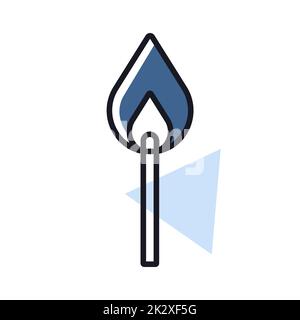 Burning match vector icon. Barbecue and bbq grill Stock Photo