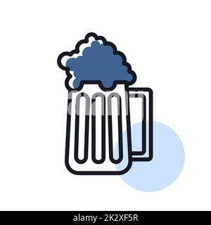 Beer glass vector icon. Barbecue and bbq grill Stock Photo