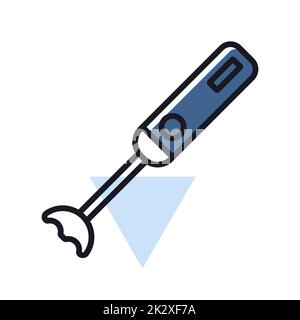 Hand blender vector icon. Kitchen appliance Stock Photo