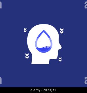 dehydration, low body water vector icon Stock Vector