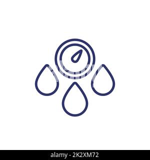 Hygrometer icon, humidity control line vector Stock Vector