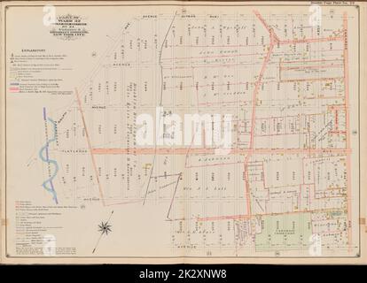 Cartographic, Maps. 1899. Lionel Pincus and Princess Firyal Map Division. Brooklyn (New York, N.Y.), Real property , New York (State) , New York Double Page Plate No. 29: Bounded by Avenue E (Ditmas Ave.), Canarsie Ave., Avenue K, E. 81st St., Avenue J, (Paerdegat Basin) Paerdegat Ave. and Ralph Ave. Part of Ward 32, Land Map Section, No. 24, Volume 3, Brooklyn Borough, New York City Stock Photo