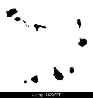 Cabo Verde Map In Black Silhouette Stock Photo