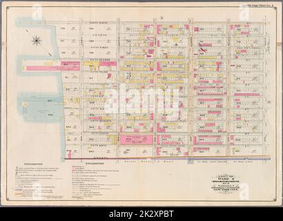 Cartographic, Maps. 1898. Lionel Pincus and Princess Firyal Map Division. Brooklyn (New York, N.Y.), Real property , New York (State) , New York Double Page Plate No. 9: Bounded by Forty Ninth St., Sixth Ave., Sixtieth St. and First Ave. Part of Ward 8. Land Map Section, No. 3, Volume 1, Brooklyn Borough, New York City. Stock Photo