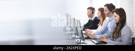Call Center Team In Office Stock Photo