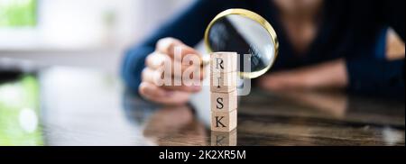 Close-up Of Wooden Blocks With Risk Word Stock Photo
