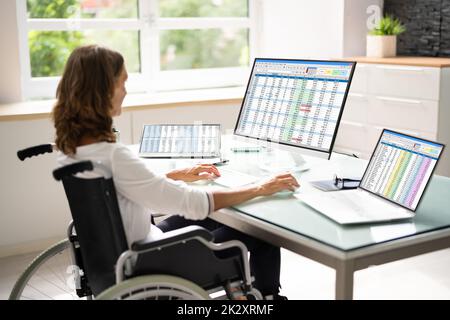Medical Coding Spreadsheet On PC Stock Photo