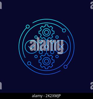 positive and negative line vector icon Stock Vector