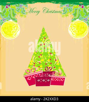 Abstract christmas tree card Stock Photo