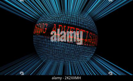 Advertising on the web binary data sphere Stock Photo