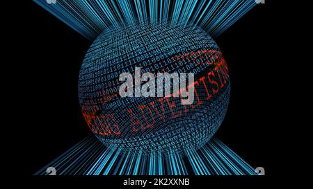 Advertising on the web binary data sphere Stock Photo
