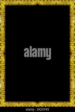 White Frame with Decorated Borders Stock Photo