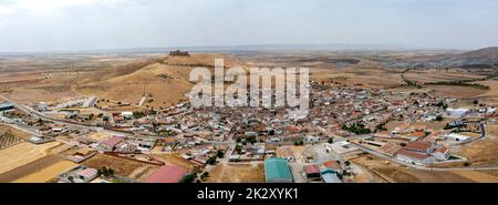 Panoramic view of Almonacid de Toledo, located in the Sisla region, Spain Stock Photo