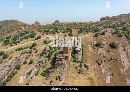 Zafra castle, 12th century,in Campillo de Duenas, Spain Stock Photo