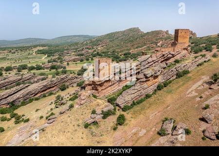 Zafra castle, 12th century,in Campillo de Duenas, Spain Stock Photo