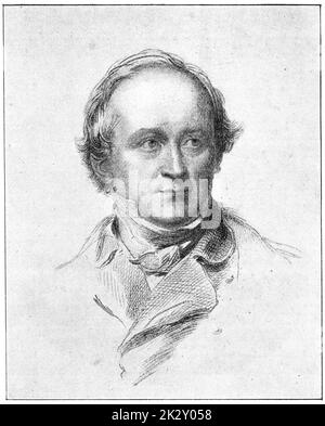 Portrait of Robert Wilhelm Eberhard Bunsen - a German chemist. Illustration of the 19th century. Germany. White background. Stock Photo