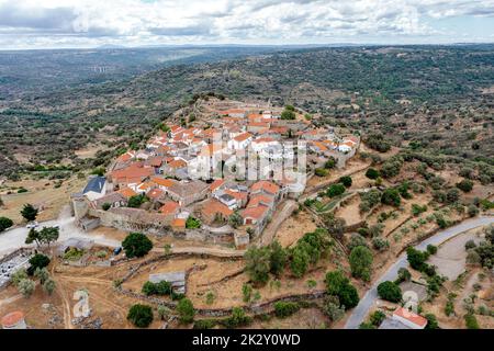 Aerial view of the historic village of Castelo Mendo in Portugal Stock Photo