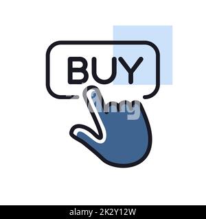 Finger pointing to buy sign vector icon Stock Photo