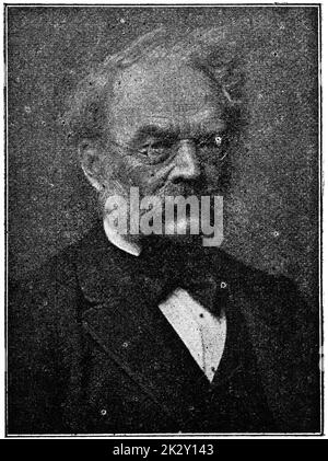 Portrait of Ernst Werner von Siemens - a German electrical engineer, inventor and industrialist. Illustration of the 19th century. Germany. White background. Stock Photo