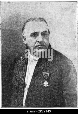 Portrait of Jean-Martin Charcot - a French neurologist and professor of anatomical pathology. Illustration of the 19th century. Germany. White background. Stock Photo