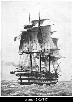 THE NAPOLEON French 90-gun ship of the line off Toulon in 1852. She was ...