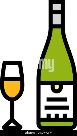 sauvignon blanc white wine color icon vector illustration Stock Vector