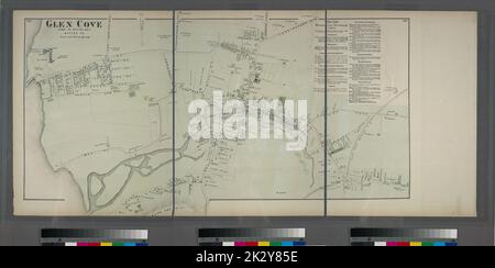 Cartographic, Maps. 1873. Lionel Pincus and Princess Firyal Map Division. Long Island (N.Y.) , Description and travel Glen Cove, Town of Oyster Bay, Queens Co. Stock Photo