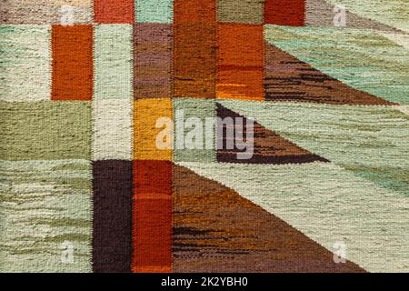 Retro carpet texture with hand-made geometric pattern Stock Photo