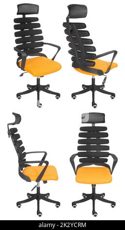 Office computer chair. Isolated on a white background. View from different sides Stock Photo