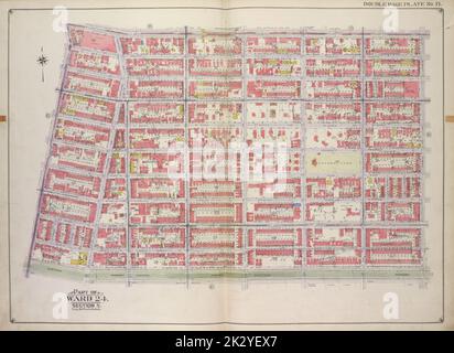 E.B. Hyde & Co.. Cartographic, Maps. 1916. Lionel Pincus and Princess Firyal Map Division. Brooklyn (New York, N.Y.), Real property , New York (State) , New York Brooklyn, Vol. 1, Double Page Plate No. 17; Part of Ward 24, Section 5; Map bounded by Atlantic Ave., Albany Ave., Eastern Parkway, Franklin Ave. Stock Photo