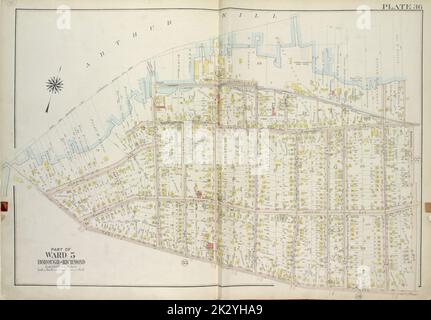 Cartographic, Maps. 1917. Lionel Pincus and Princess Firyal Map Division. Staten Island (New York, N.Y.) Plate 36, Part of Ward 5 Map bound by Pierhead And Bulkhead Line, Barnard Ave (James St), Amboy Road Stock Photo