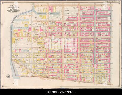 Cartographic, Maps. 1898. Lionel Pincus and Princess Firyal Map Division. Brooklyn (New York, N.Y.), Real property , New York (State) , New York Double Page Plate No. 12: Bounded by Third Street, Seventh Avenue, Prospect Avenue, Hamilton Avenue and Second Avenue. Part of Ward 22. Land Map Section, No. 4, Volume 1, Brooklyn Borough, New York City. Stock Photo