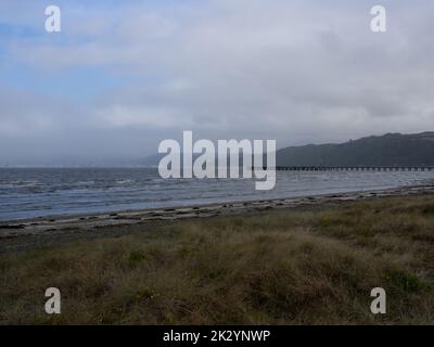 Wellington Harbour From Petone Foreshore Stock Photo