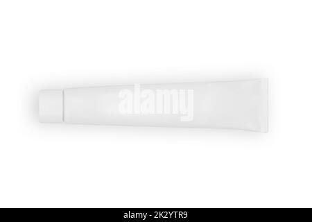 Blank white toothpaste tube isolated on white background Stock Photo