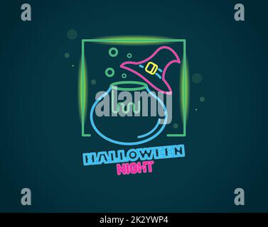 halloween night lettering Stock Vector