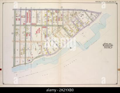 E.B. Hyde & Co.. Cartographic, Maps. 1916. Lionel Pincus and Princess Firyal Map Division. Brooklyn (New York, N.Y.), Real property , New York (State) , New York, Maps Brooklyn, Vol. 2, Double Page Plate No. 21; Part of Ward 30, Section 18; Map bounded by 3rd Ave., Shore Road; Including 86th St. Stock Photo