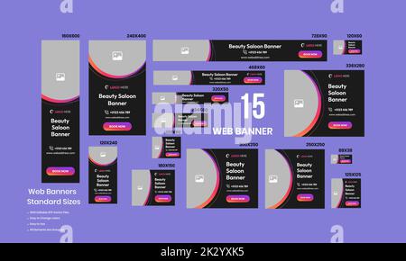 Beauty parlor and spa saloon hair share social media post banner design, awesome color combination. An image can be placed in the template. Barber vec Stock Vector