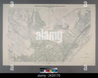 Cartographic, Maps, Topographic maps. 1906 - 1913. Lionel Pincus and Princess Firyal Map Division. Staten Island (New York, N.Y.) Sheet No. 49. Includes Linden Park and South Beach. Borough of Richmond, Topographical Survey. Stock Photo