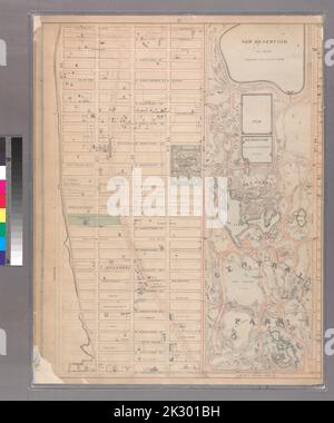 Cartographic, Maps. 1867. Lionel Pincus and Princess Firyal Map Division Sheet 13: Bounded by W. Ninty First Street, (New Reservoir) 5th Avenue, Fifty Ninth Street and 12th Avenue. Stock Photo