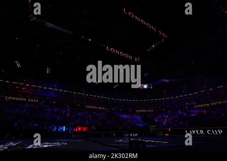 London, UK. 23rd Sep, 2022. 23rd September 2022; O2, London England: Laver Cup international tennis tournament: General view of the O2 Credit: Action Plus Sports Images/Alamy Live News Stock Photo