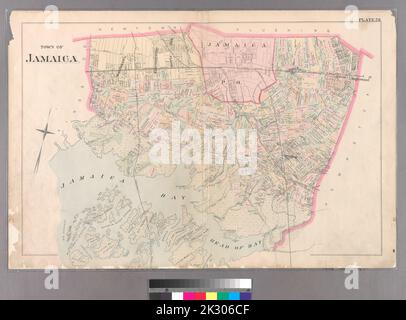 Cartographic, Maps. 1891. Lionel Pincus and Princess Firyal Map Division. Queens County (N.Y.) Plate 28: Town of Jamaica. Stock Photo