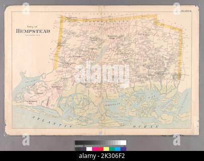 Cartographic, Maps. 1891. Lionel Pincus and Princess Firyal Map Division. Queens County (N.Y.) Plate 31: Town of Hempstead. Stock Photo