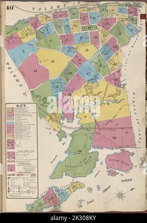 Cartographic, Maps. 1905 - 1908. Lionel Pincus and Princess Firyal Map Division. New York (N.Y.) Key Plan Continued Stock Photo